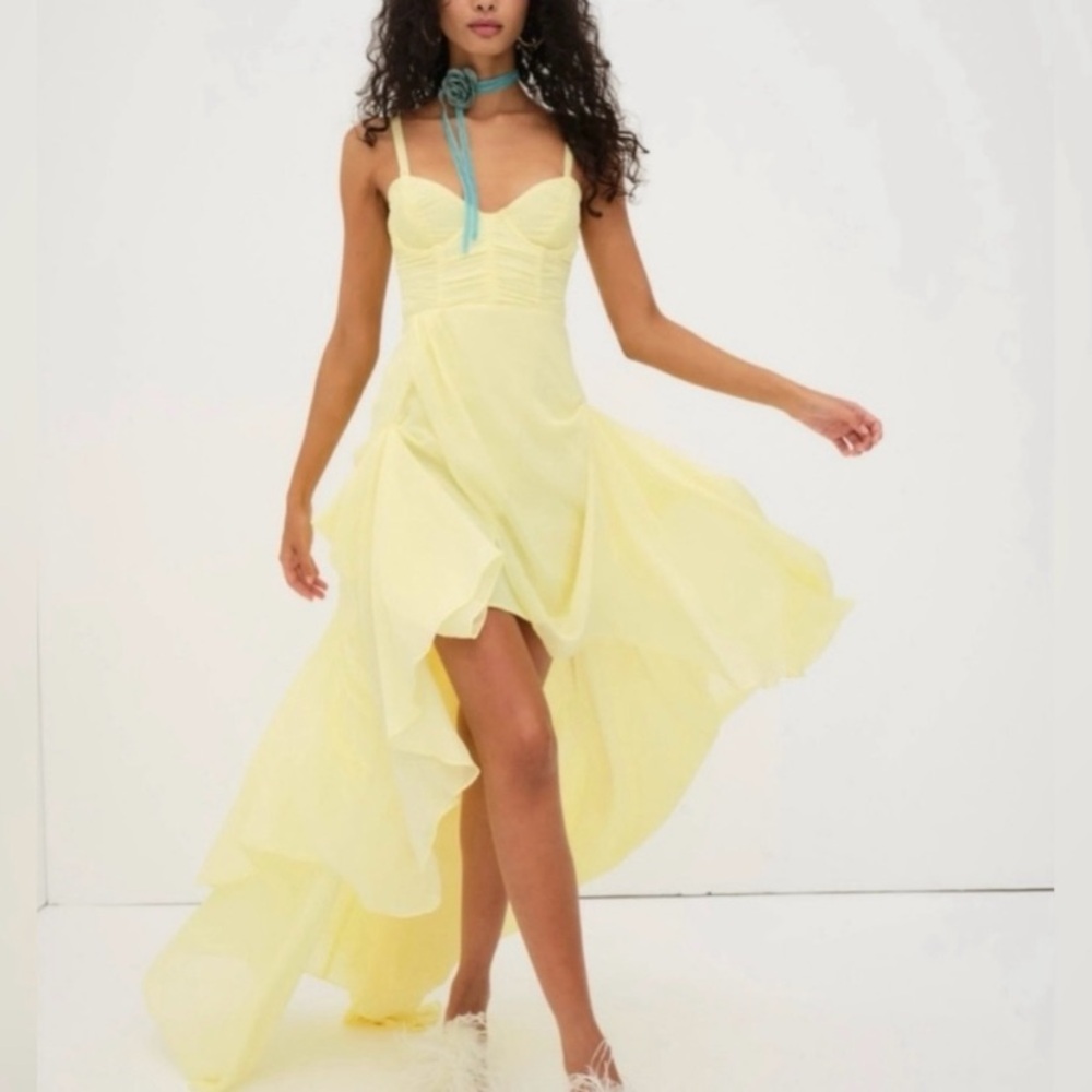For Love And Lemons Yellow High Low Dress